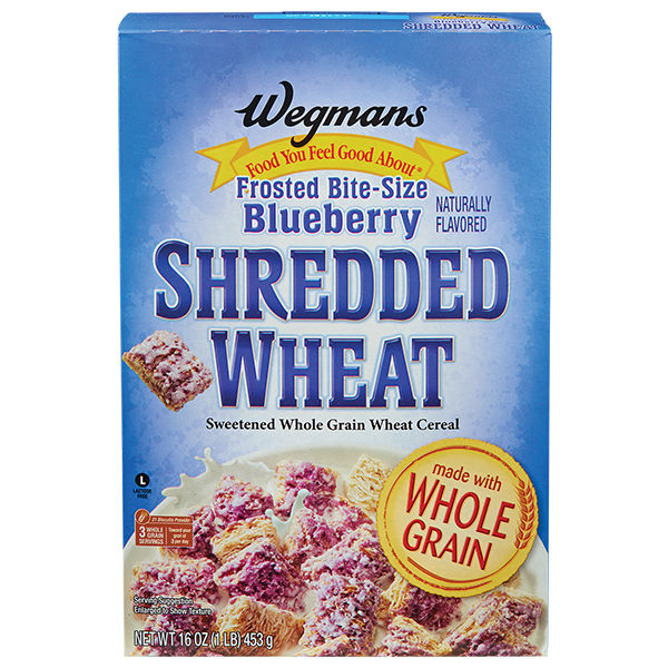 Wegmans Frosted Bite-Size Blueberry Shredded Wheat Cereal 13.5 oz