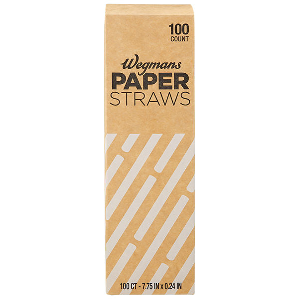 Wegmans Regular Paper Straws 100 Count