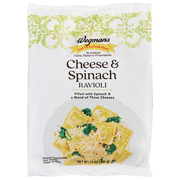 Wegmans Frozen Cheese & Spinach Ravioli Pasta 25 Oz