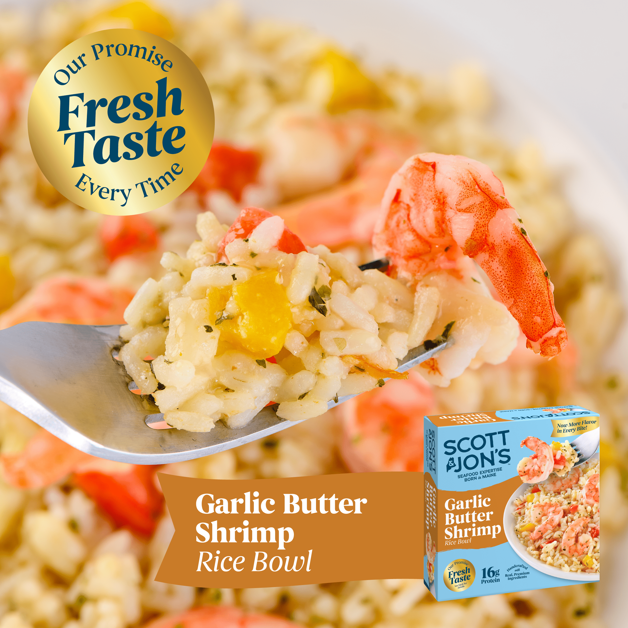 Scott & Jon's Garlic Butter Shrimp Rice Bowl Frozen Meal 9.6 Oz