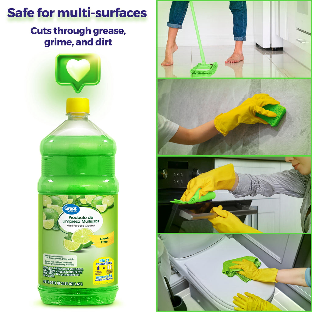 Great Value Multi-Purpose Cleaner 2x Concentrated Lemon Scent 56 fl oz