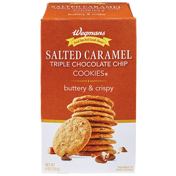 Wegmans Buttery & Crispy Salted Caramel Triple Chocolate Chip Cookies 10 Oz