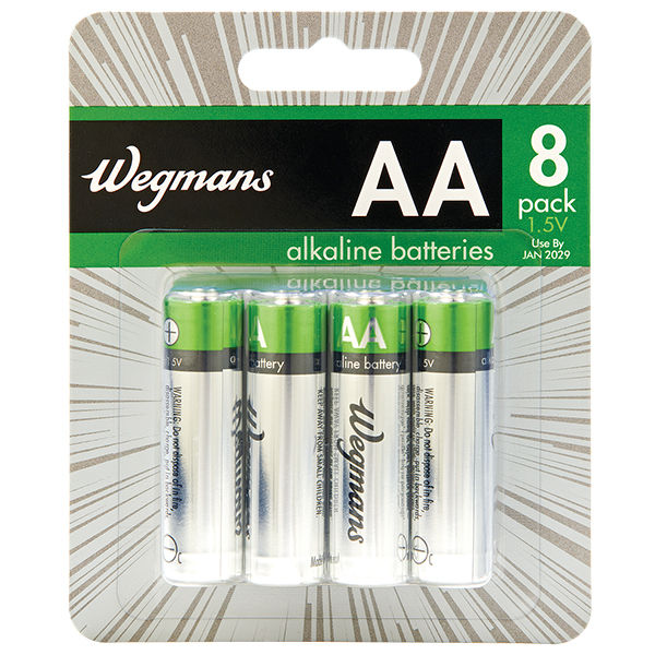 Wegmans AA Alkaline Batteries 1.5V 8 Pack Family Pack