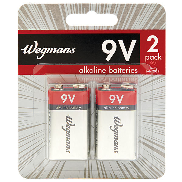 Wegmans 9V Alkaline Batteries 9 Volt 2 Pack