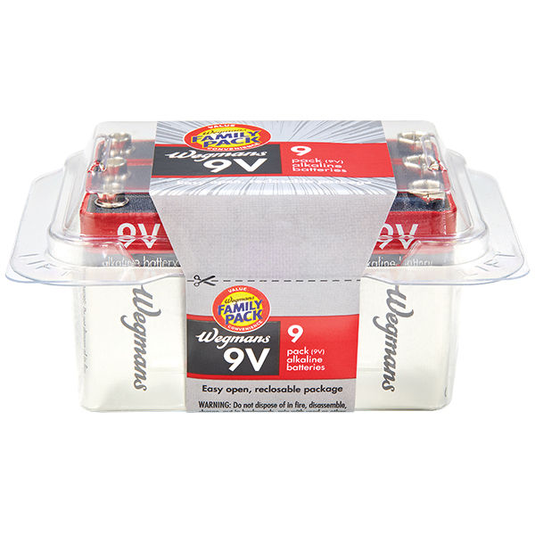 Wegmans 9V Alkaline Batteries 9 Volt 9 Pack Family Pack