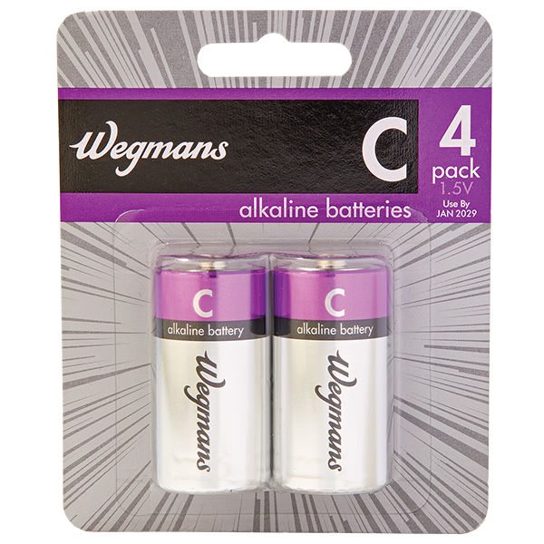 Wegmans C Alkaline Batteries 1.5V 4 Pack