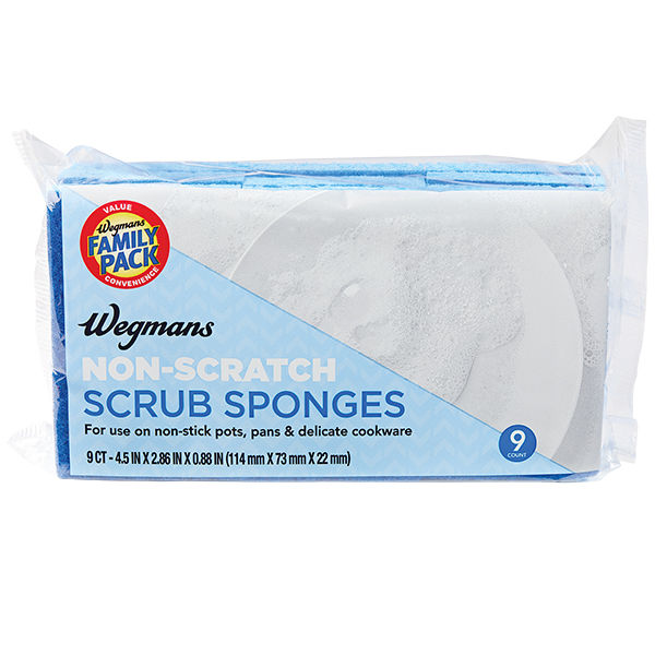 Wegmans Non-Scratch Scrub Sponges Family Pack 9 Count