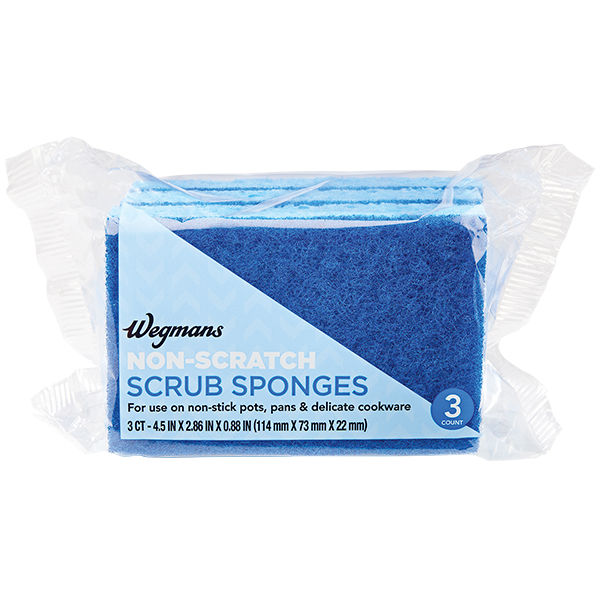 Wegmans Non-Scratch Scrub Sponges 3 Count 4.5 X 2.86 X 0.88 In