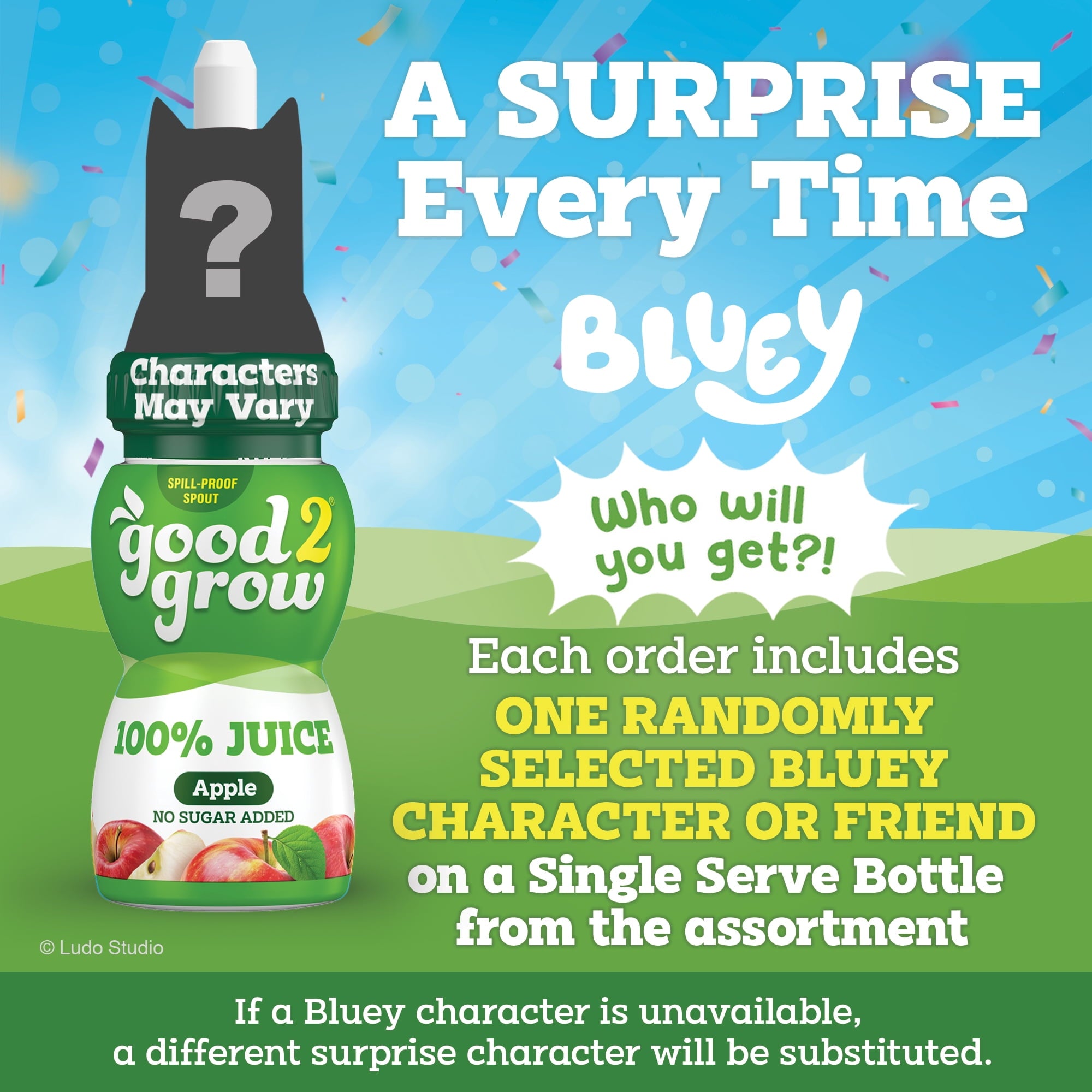 Good2grow Bluey 100% Apple Juice Single Serve 6 fl oz