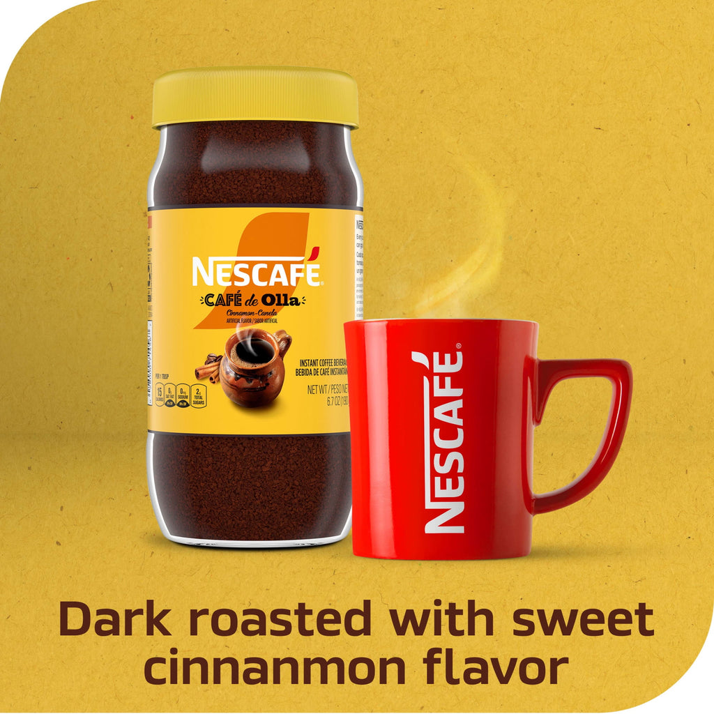 NESCAFÉ Café de Olla Naturally Caffeinated Cinnamon Flavored Instant Coffee 6.7 oz Jar
