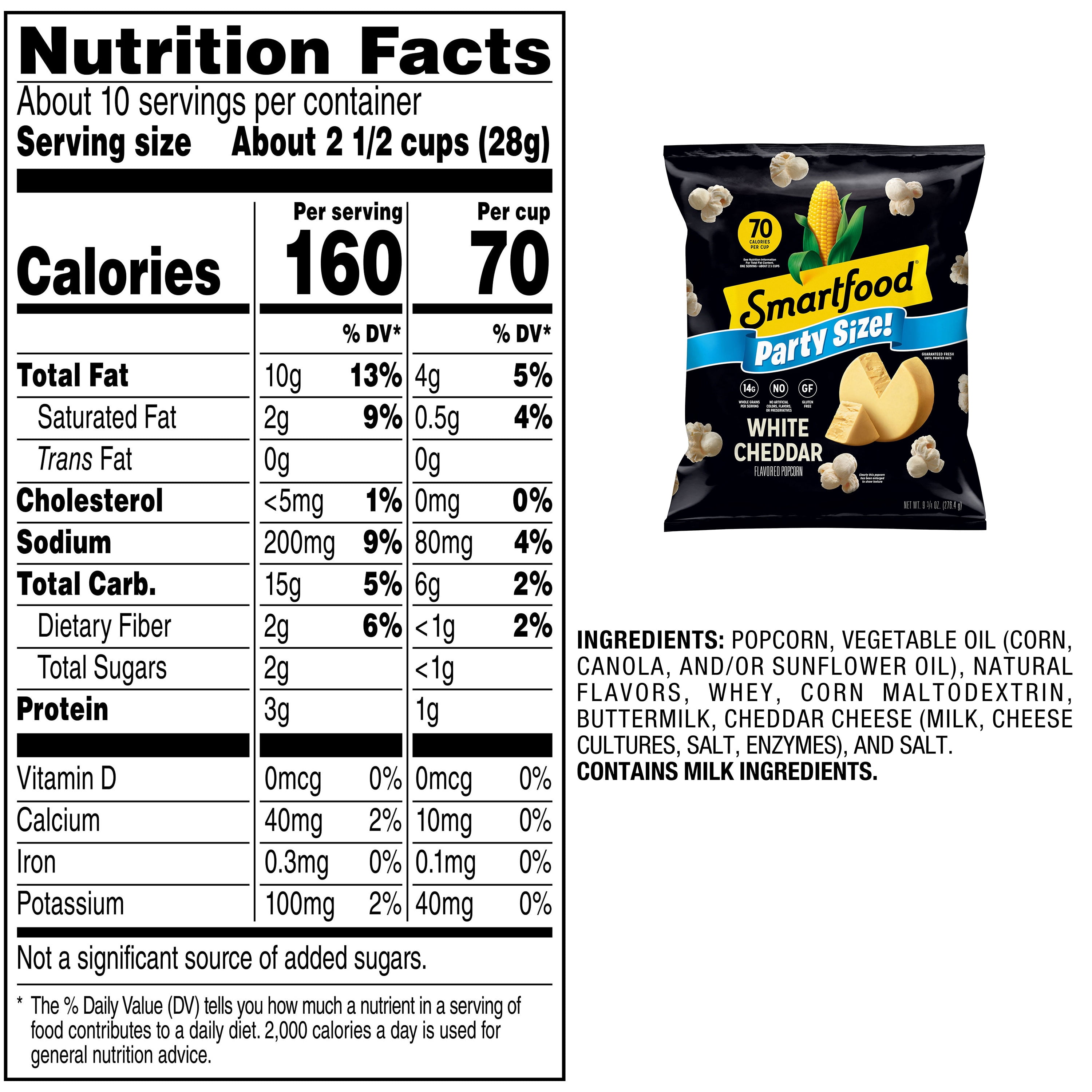 White Cheddar Popcorn 9.75 Oz 1 Count Smartfood