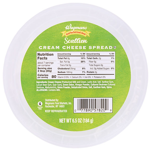 Wegmans Scallion Cream Cheese Spread 6.5 oz