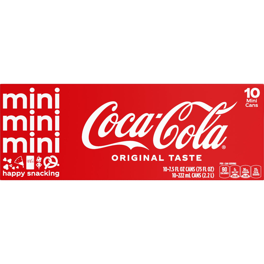 Soda Pop Fridge Pack Mini Cans 7.5 Fl Oz 10 Pack Coca-Cola