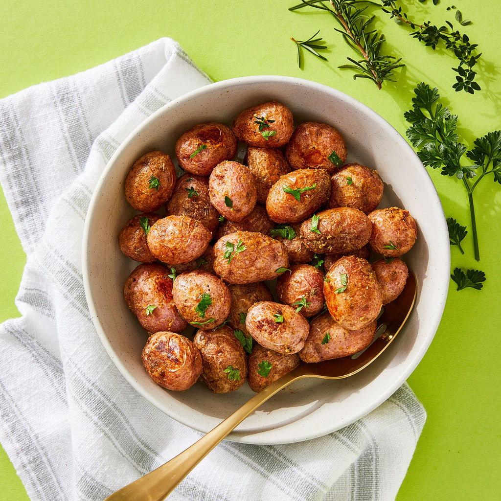 Bettergoods Oven Roasted Red Petite Potatoes with Olive Oil Italian Herbs Parmesan Frozen 16 Oz