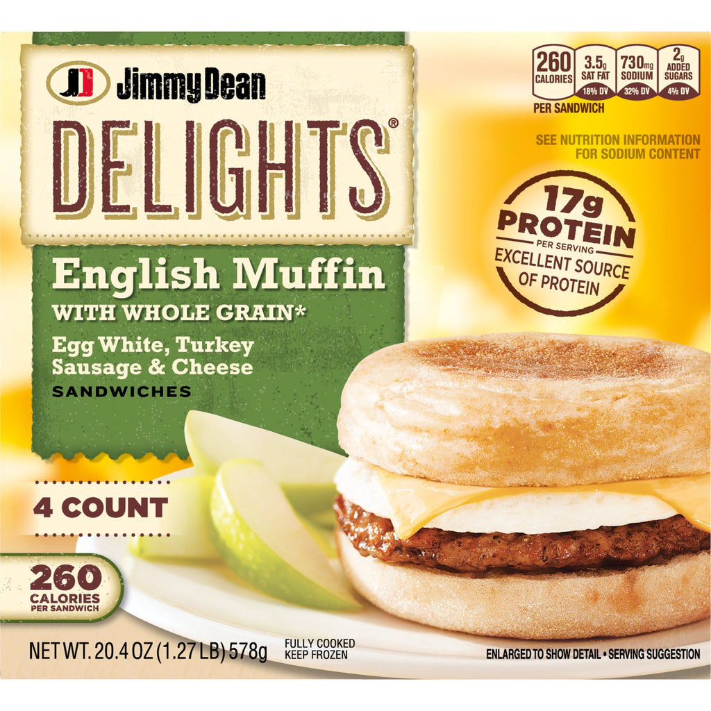 Jimmy Dean Delights Turkey Sausage Egg White & Cheese English Muffin 16.4 Oz 4 Count