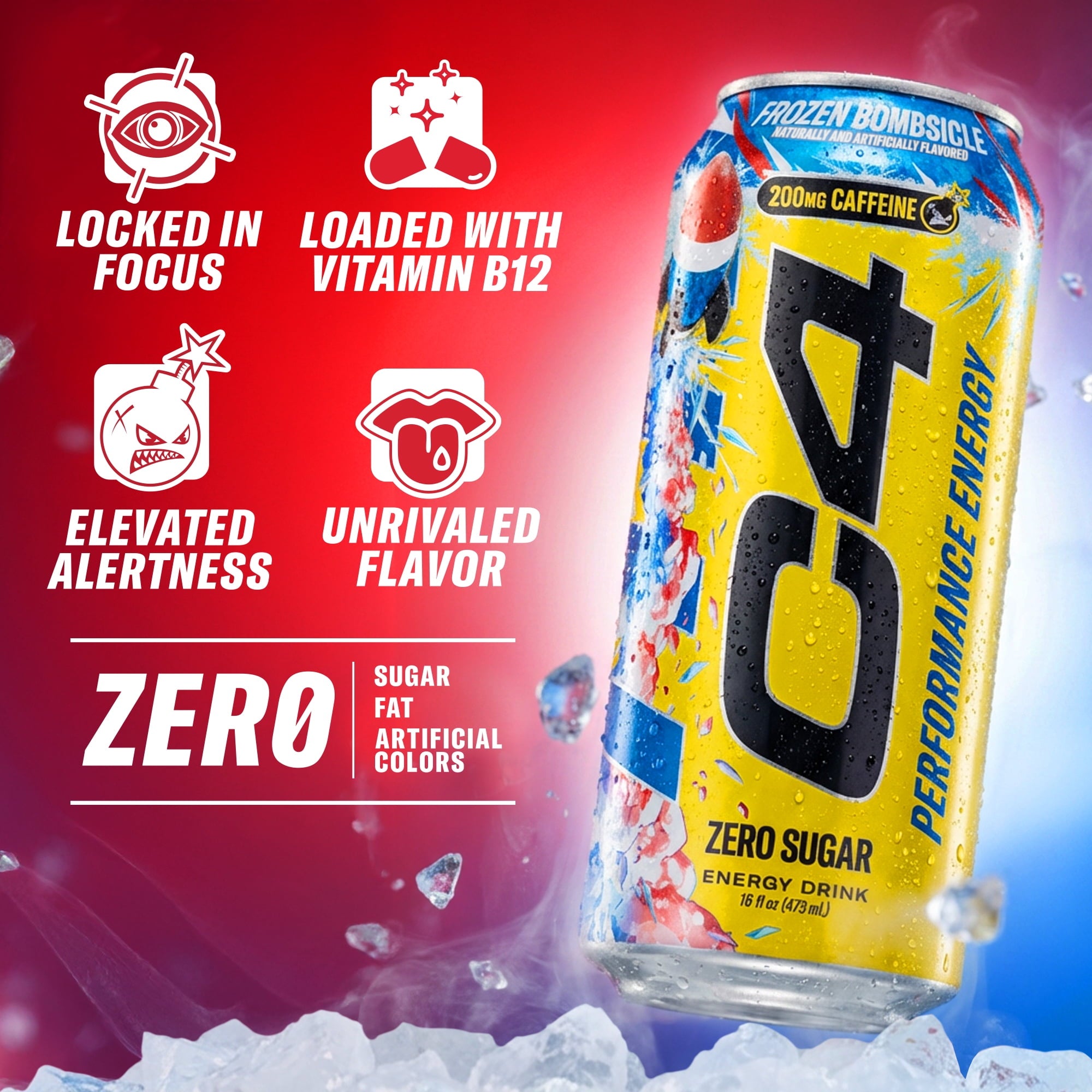 C4 Performance Energy Drink Frozen Bombsicle 16 fl oz Single Can