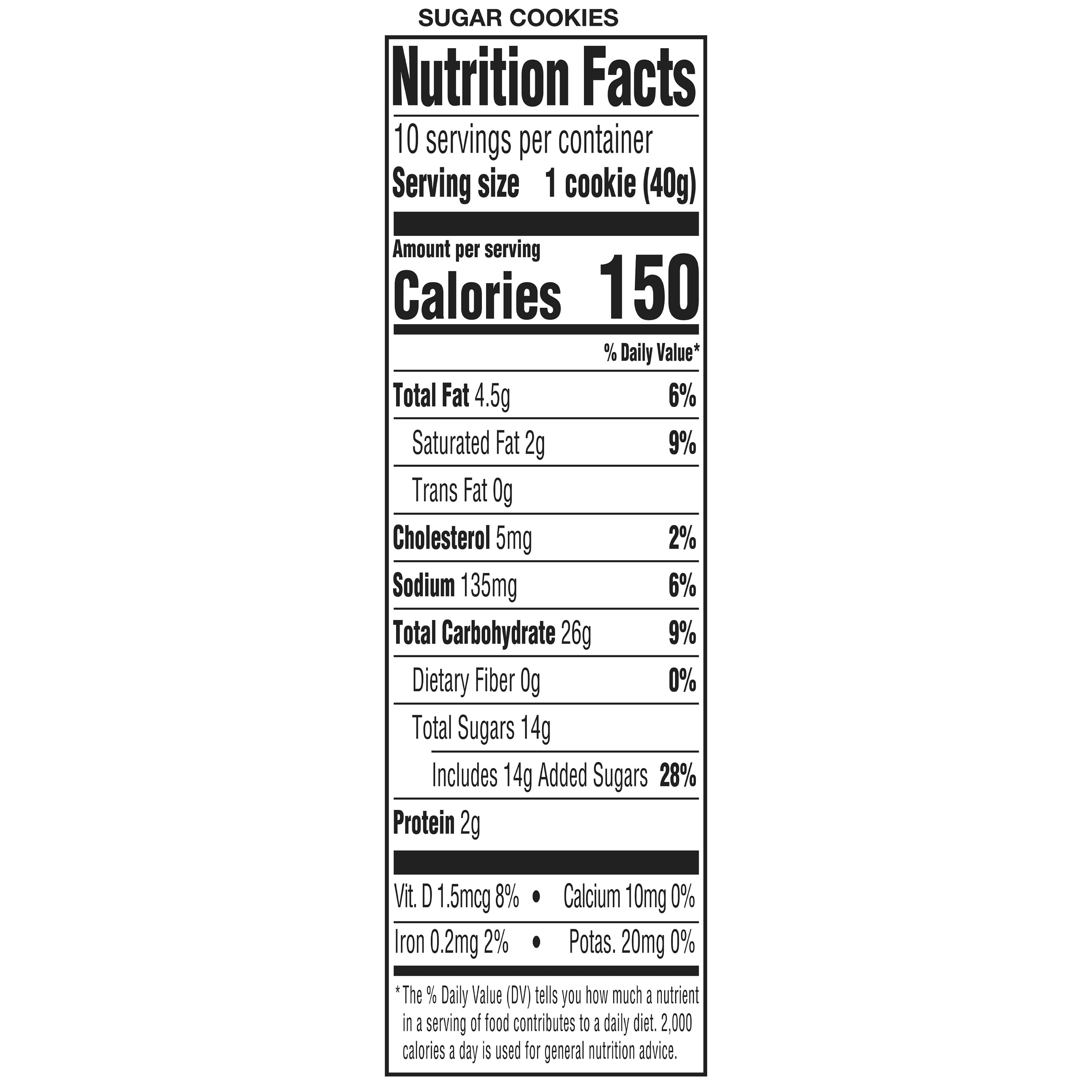 Sugar Baked Cookies 14 Oz 10 Count Freshness Guaranteed