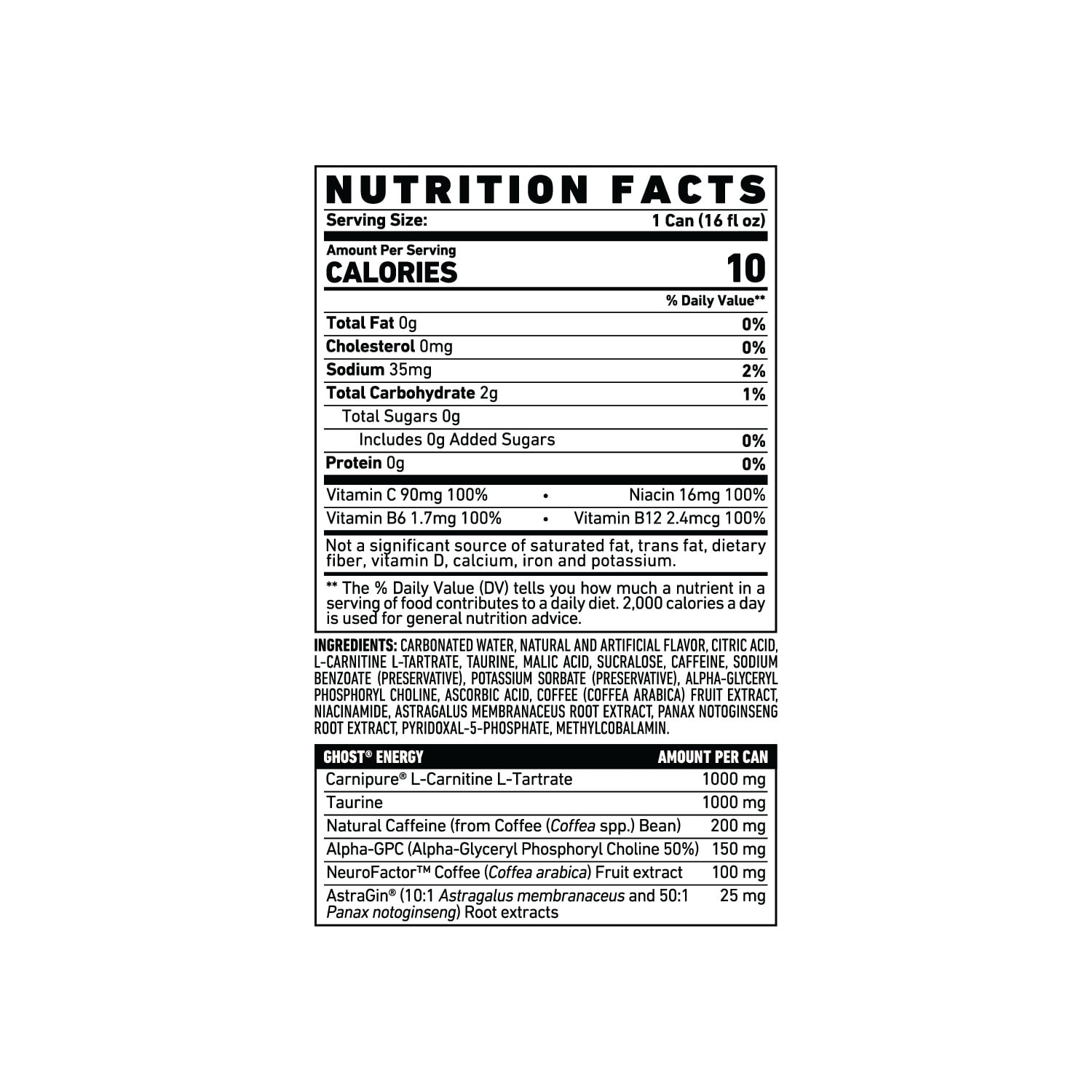 GHOST Energy Cherry Limeade Sugar Free Energy Drink 16 fl oz Single Can