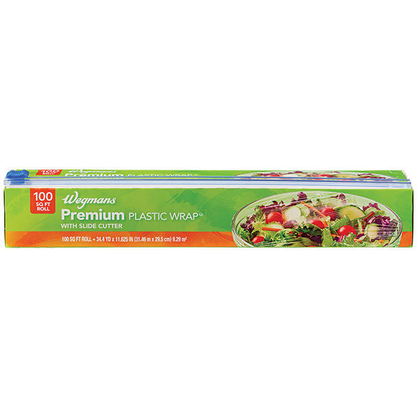 Wegmans Premium Plastic Wrap With Slide Cutter 100 Sq Ft