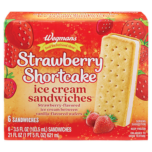 Wegmans Strawberry Shortcake Ice Cream Sandwiches 6 Count 21 Fl Oz