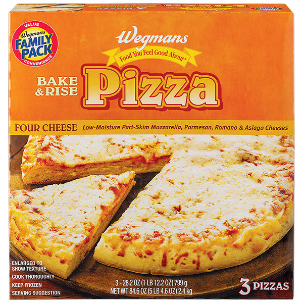 Wegmans Frozen Bake & Rise Four Cheese Pizza 3 Pack 84.6 Oz