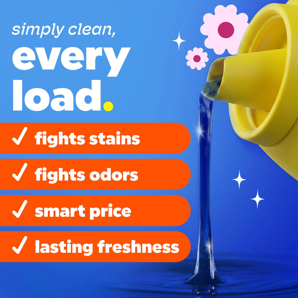 Tide Simply Liquid Laundry Detergent Clean & Fresh Berry Blossom Scent 173 fl oz 138 Loads
