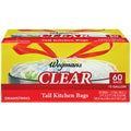 Wegmans Clear Tall Kitchen Drawstring Bags 13 Gallon 60 Count