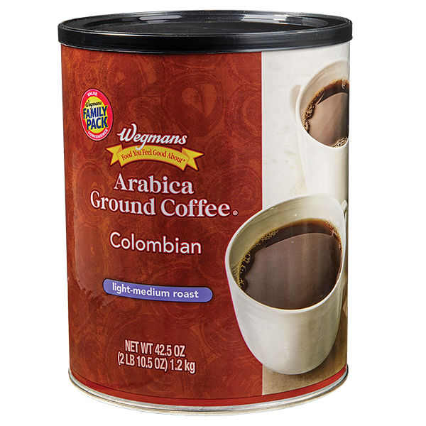 Wegmans Arabica Ground Coffee Colombian Light-Medium Roast Family Pack 42.5 oz
