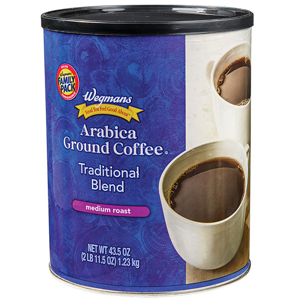 Wegmans Arabica Ground Coffee Traditional Blend Medium Roast 43.5 oz