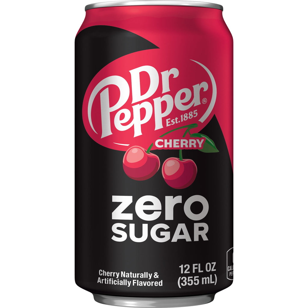 Dr Pepper Zero Sugar Cherry Soda Pop Cans 12 Fl Oz 12 Pack