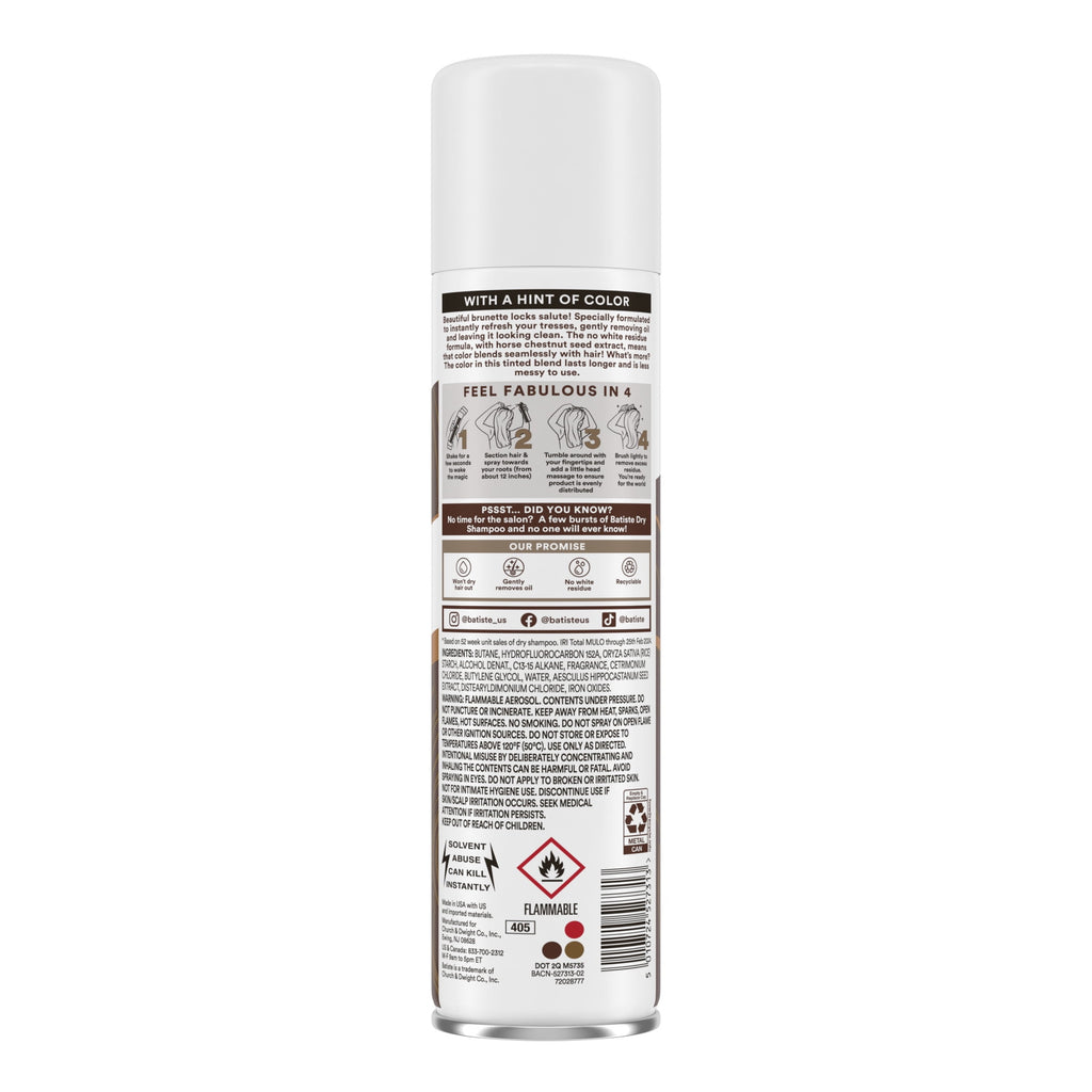 Batiste Beautiful Brunette Dry Shampoo for Brown Hair Oil Control & Texture 5.71 oz