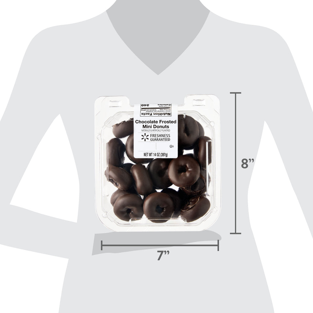 Chocolate Frosted Mini Donuts 14 Oz 28 Count Freshness Guaranteed