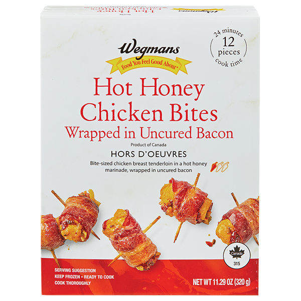 Wegmans Frozen Hot Honey Chicken Bites Wrapped in Uncured Bacon 11.29 Oz