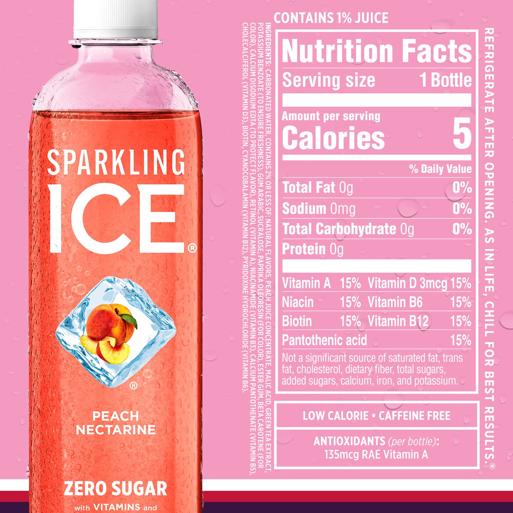 Sparkling Ice Pink Variety Pack Flavored Sparkling Water 17 fl oz 12 Count
