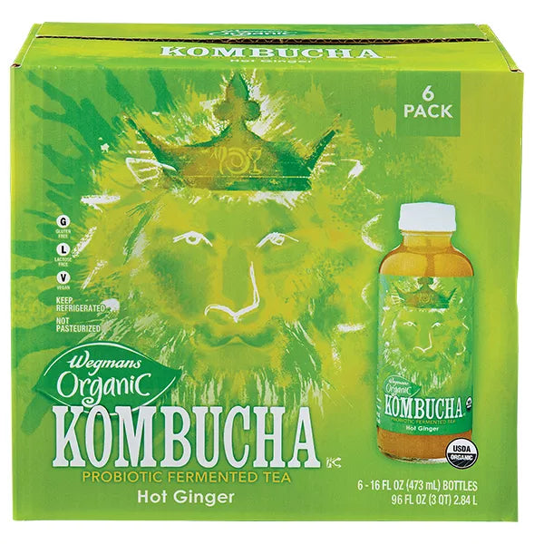 Wegmans Organic Hot Ginger Kombucha, 6 Pack 96 fl. oz.