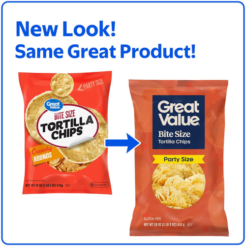 Bite Size Tortilla Chips Party Size 18 Oz Great Value