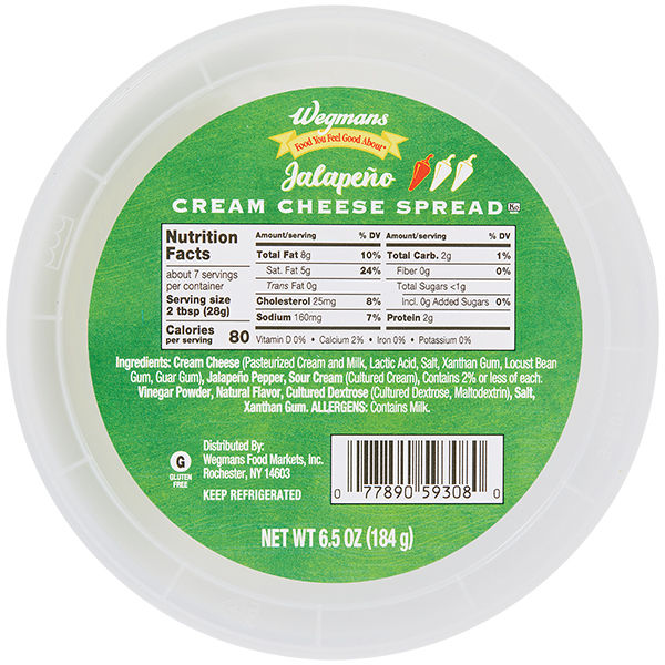 Wegmans Jalapeno Cream Cheese Spread 6.5 oz