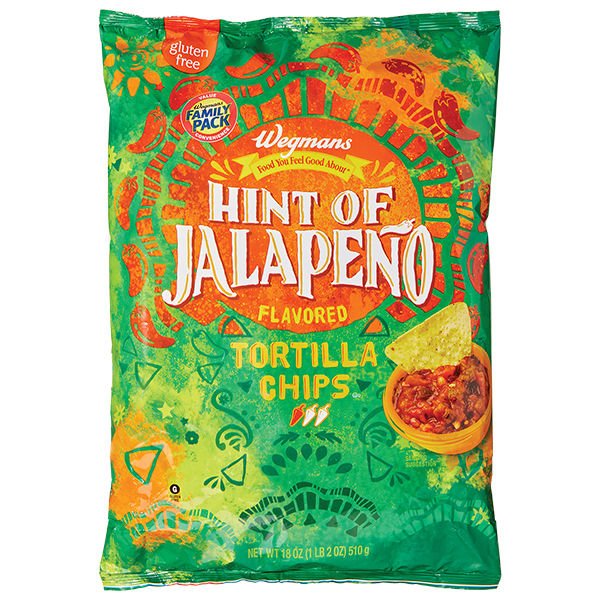 Wegmans Hint of Jalapeno Flavored Tortilla Chips Family Pack 18 Oz