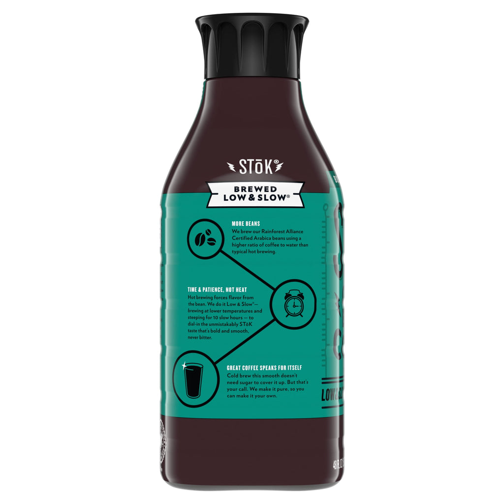 SToK Bold & Smooth Medium Roast Black Unsweetened Ready to Drink Cold Brew Coffee 48 fl oz Bottle