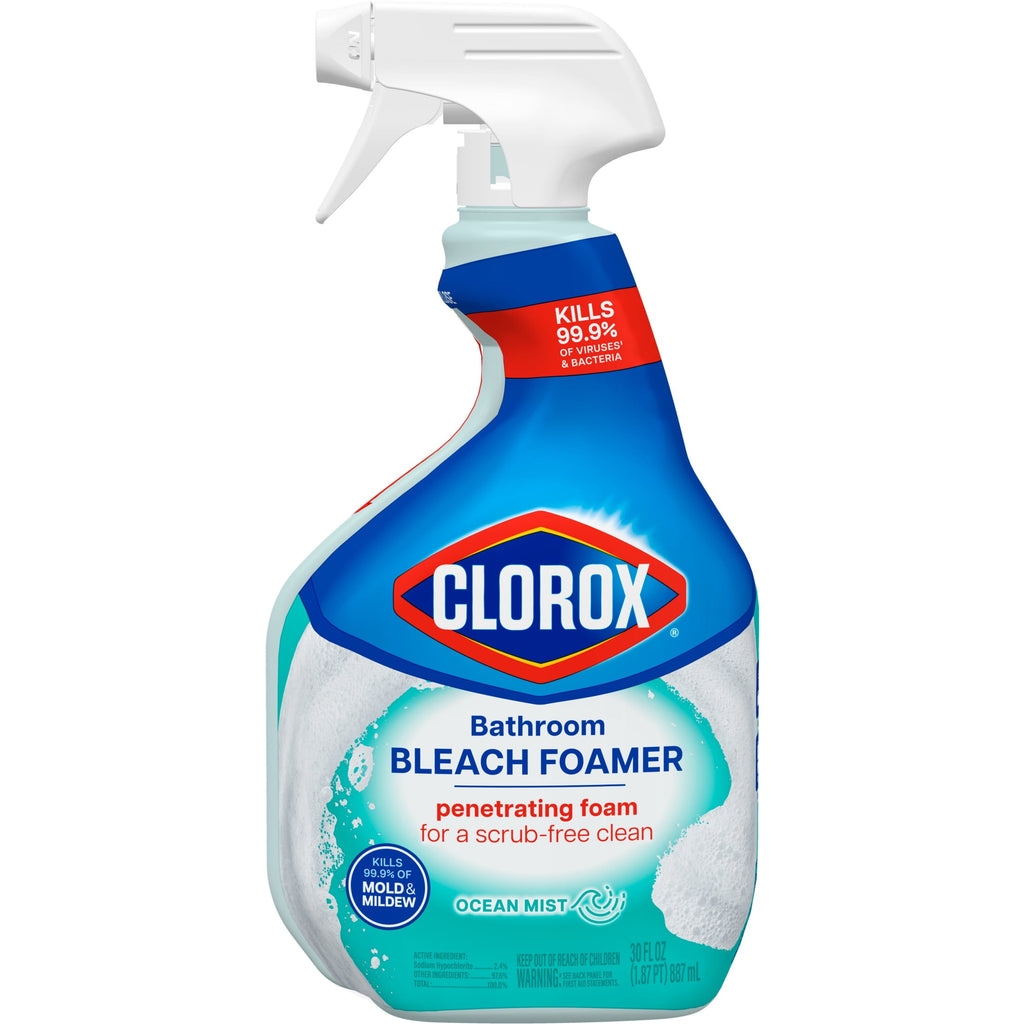 Clorox Bleach Foamer Bathroom Shower Cleaner Spray Ocean Mist 30 fl oz