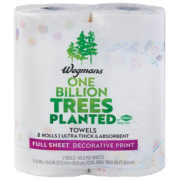 Wegmans Paper Towels Printed Full Sheet 2 Rolls
