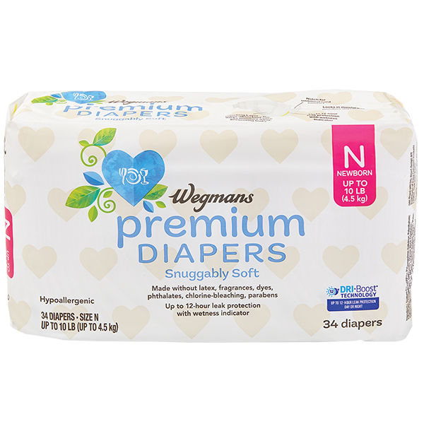 Wegmans Premium Diapers Newborn 10 Lbs 30 Count