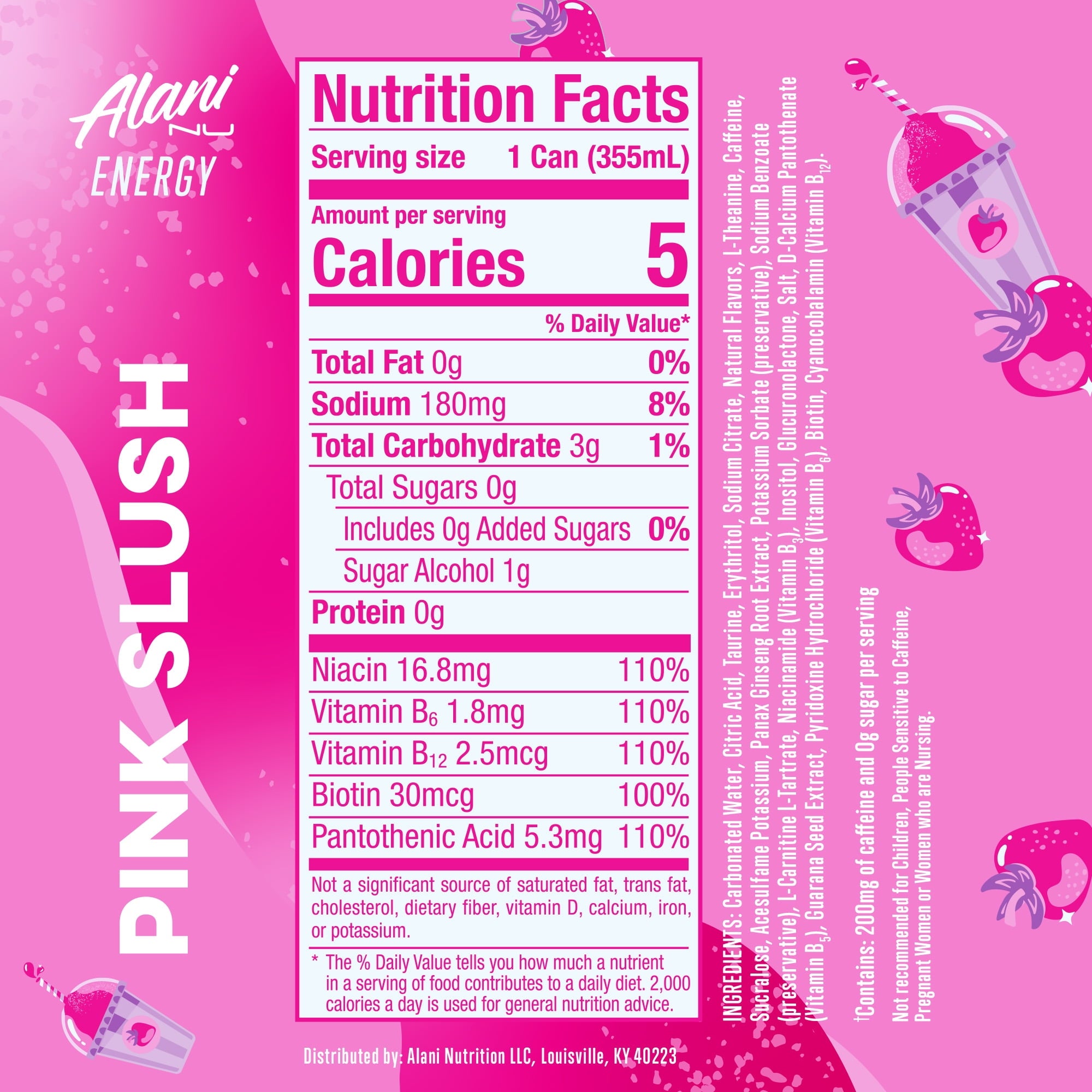 Alani Nu Pink Slush Energy Drink 12 fl oz Single Can