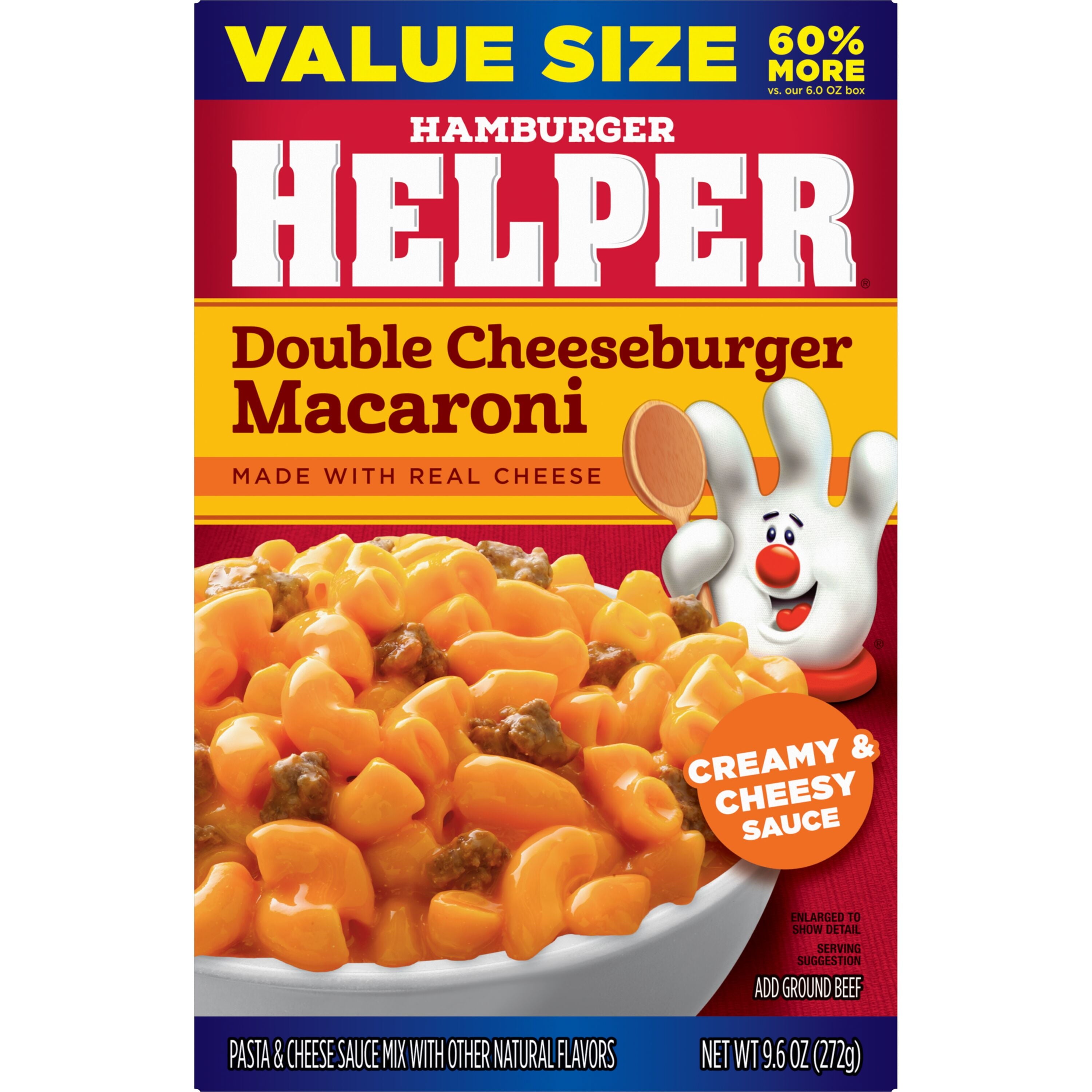 Hamburger Helper Double Cheeseburger Macaroni Value Size Box 9.6 Oz