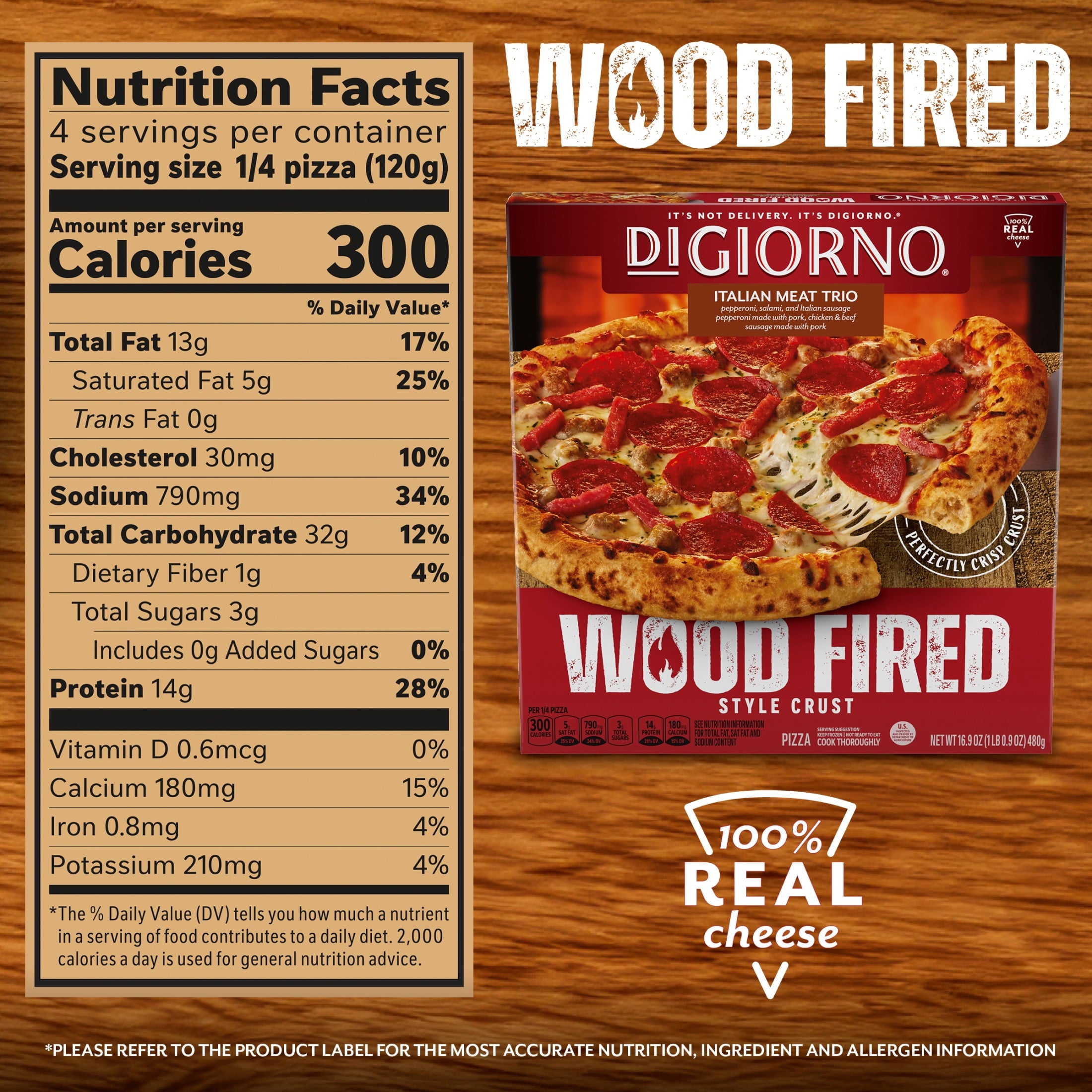 DiGiorno Italian Meat Trio Wood Fired Style Crust Frozen Pizza 16.9 Oz