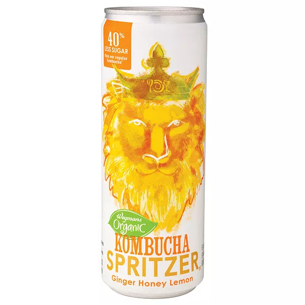 Wegmans Organic Ginger Honey Lemon Kombucha Spritzer 12 fl. oz.