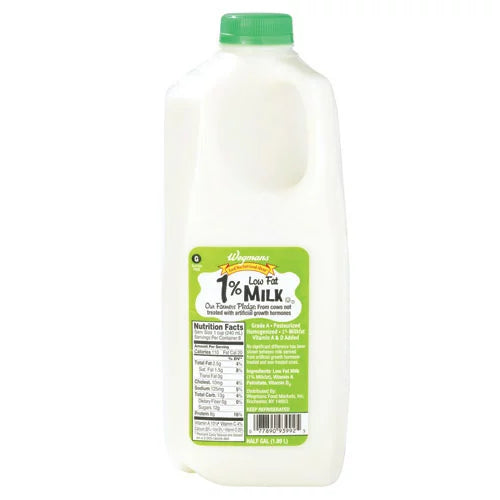 Wegmans 1% Low Fat Milk
0.5 gallon