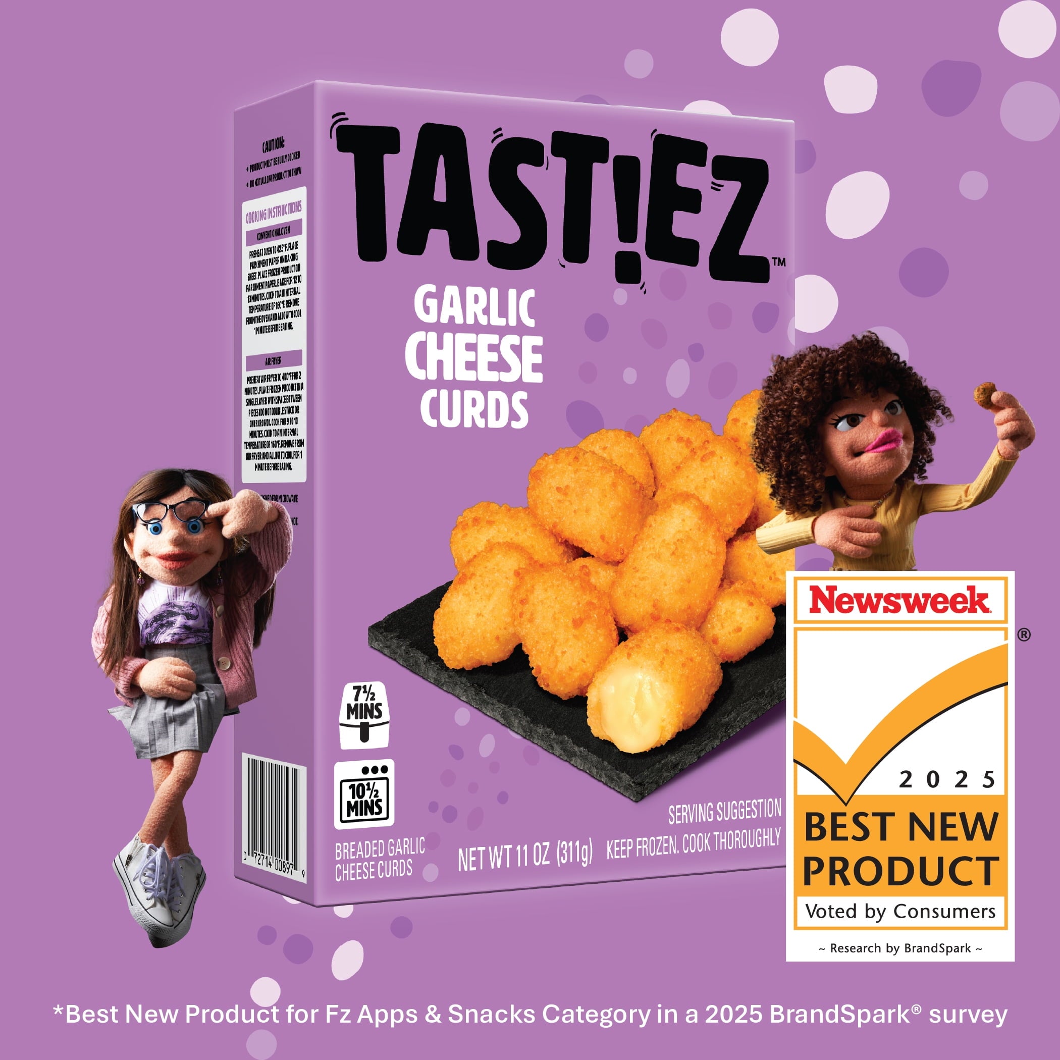 Tast!ez Breaded Garlic Cheese Curds Frozen Appetizer 11 Oz
