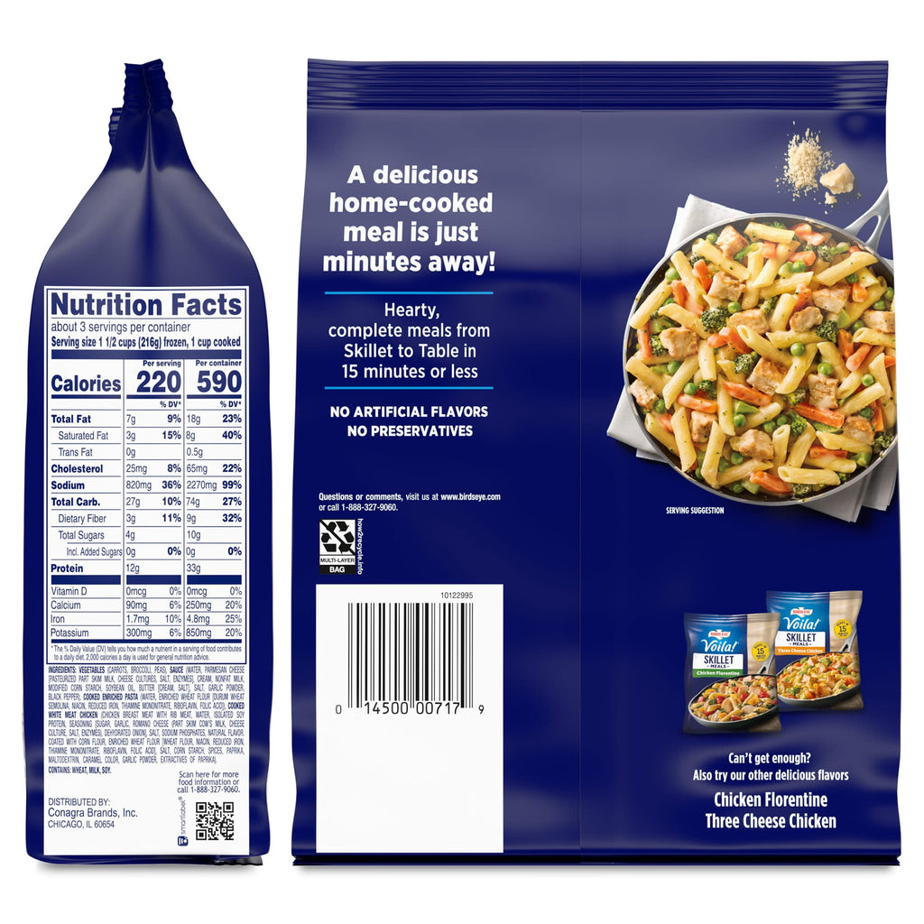Birds Eye Voila! Alfredo Chicken Frozen Skillet Meal 21 Oz