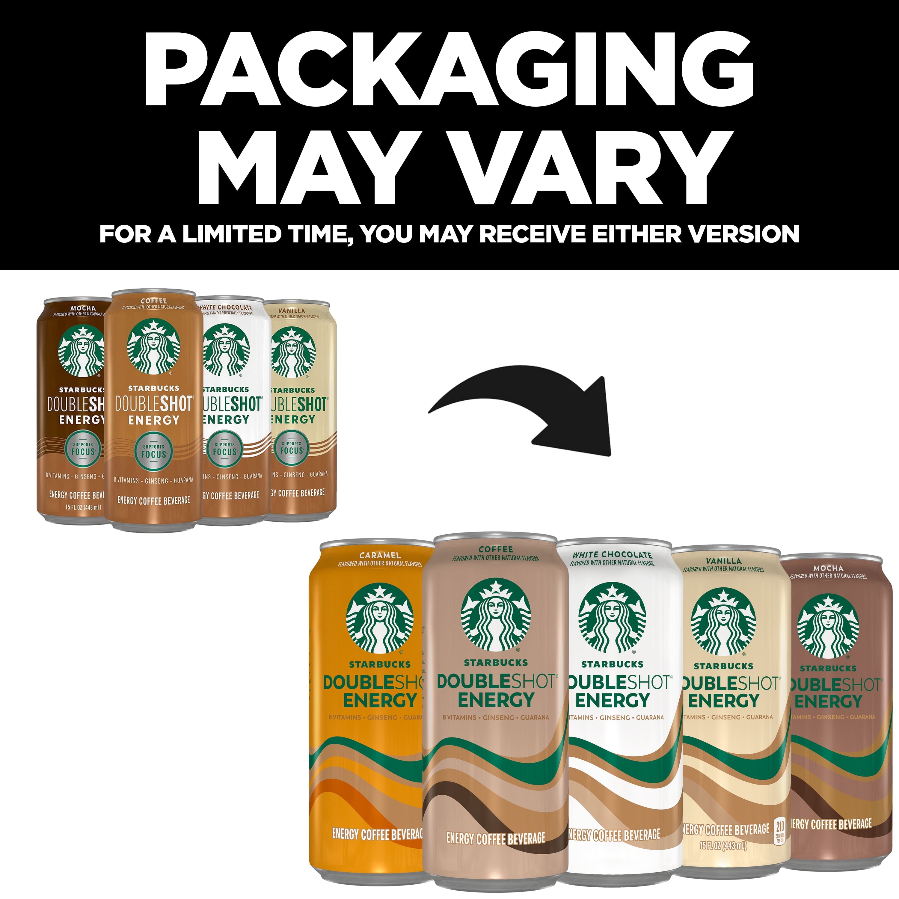 Starbucks Doubleshot Energy Vanilla Coffee Naturally Caffeinated Medium Roast Chilled Coffee Drink 15 fl oz Can